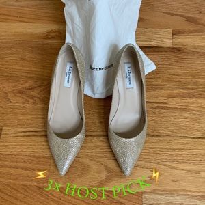 👉LK BENNETT Champagne Glitter High Heels👈